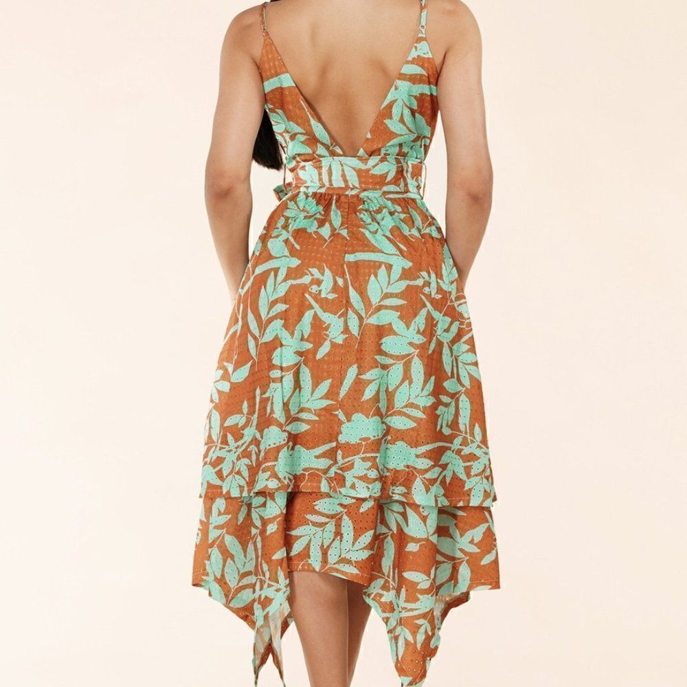 L'atise by Amy Handkerchief Hem Midi Dress - Floral Eyelet - Picture 3 of 11